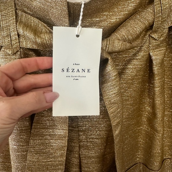 Sézane Rome shorts metallic gold size 4 - Picture 5 of 8
